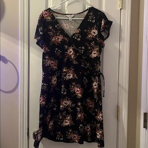 Black Floral Mini Dress